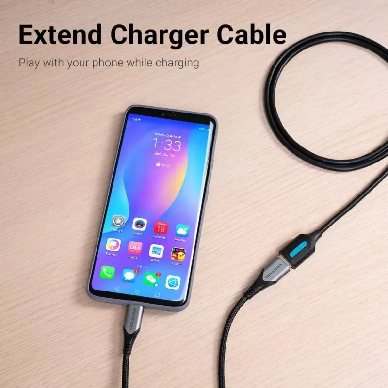 Vention USB 2.0 A Male to A Female Extension Cable 2M black PVC