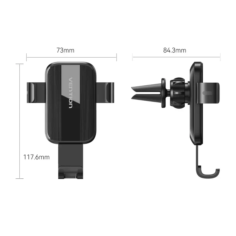 Vention KCTB0 auto-clamping car vent phone mount, black