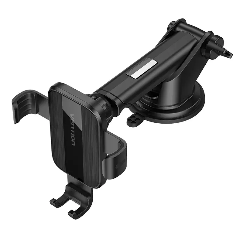 Car phone mount Vention KCOB0 — auto-clamping suction cup, clamp mount for smartphones, black, width 73 mm, height 117.6 mm