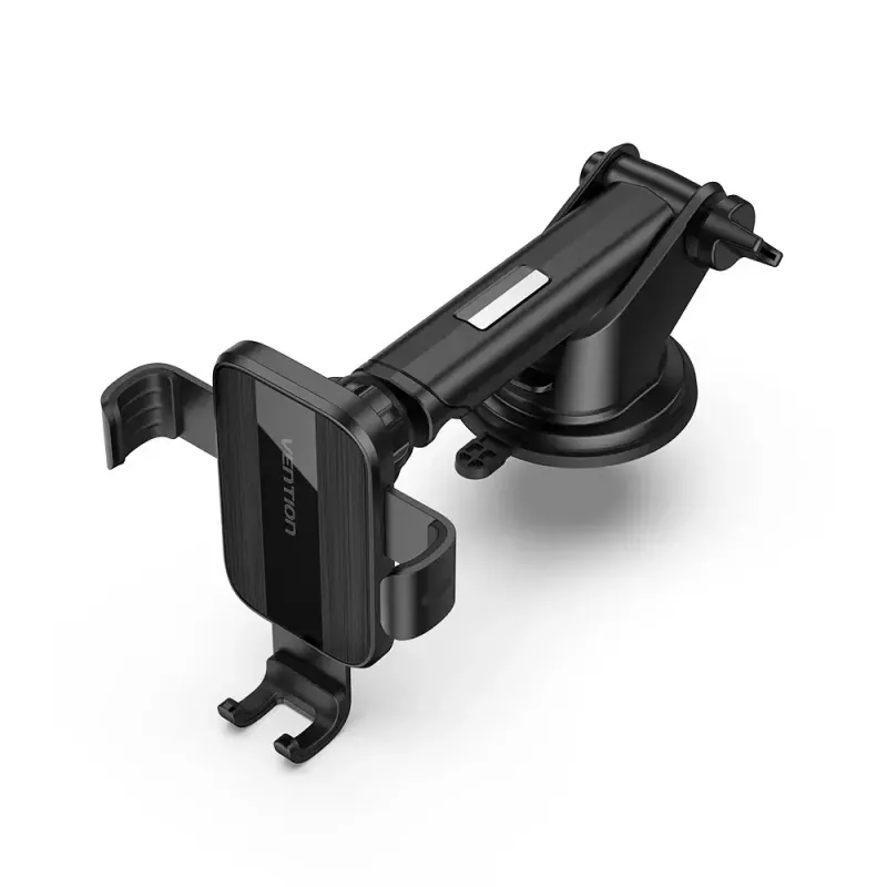 Car phone mount Vention KCOB0 — auto-clamping suction cup, clamp mount for smartphones, black, width 73 mm, height 117.6 mm