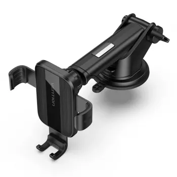 Car phone mount Vention KCOB0 — auto-clamping suction cup, clamp mount for smartphones, black, width 73 mm, height 117.6 mm
