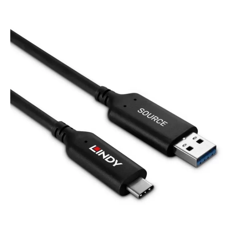 Lindy 25m USB 3.2 Gen 1 Type A to C Fibre Optic Hybrid Cable