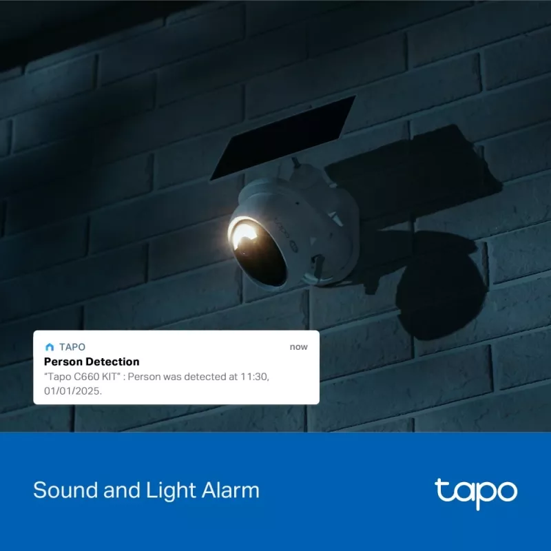 IP security camera TP‑Link Tapo C660 KIT — 8 MP 3840×2160, 4 mm lens, 20 fps, Wi‑Fi & Ethernet, outdoor IP65, IR night vision 12 m