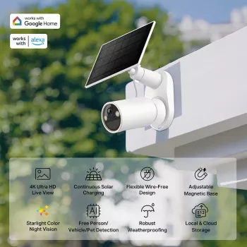 IP security camera TP-Link Tapo C460 KIT — outdoor bullet, 8 MP 3840×2160, 12× digital zoom, wall mount, two-way audio, Wi‑Fi, white