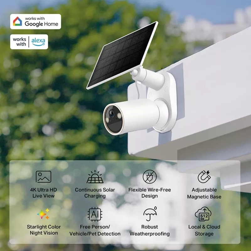 IP security camera TP-Link Tapo C460 KIT — outdoor bullet, 8 MP 3840×2160, 12× digital zoom, wall mount, two-way audio, Wi‑Fi, white