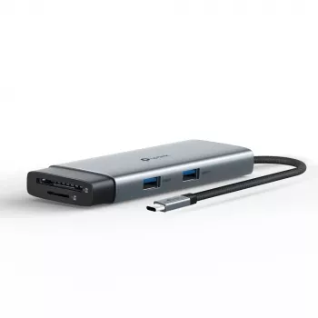 USB Type-C hub TP-Link UH7021C — HDMI, USB 3.2 Gen1, USB 2.0, SD/microSD, 5000 Mbit/s, Aluminium Black