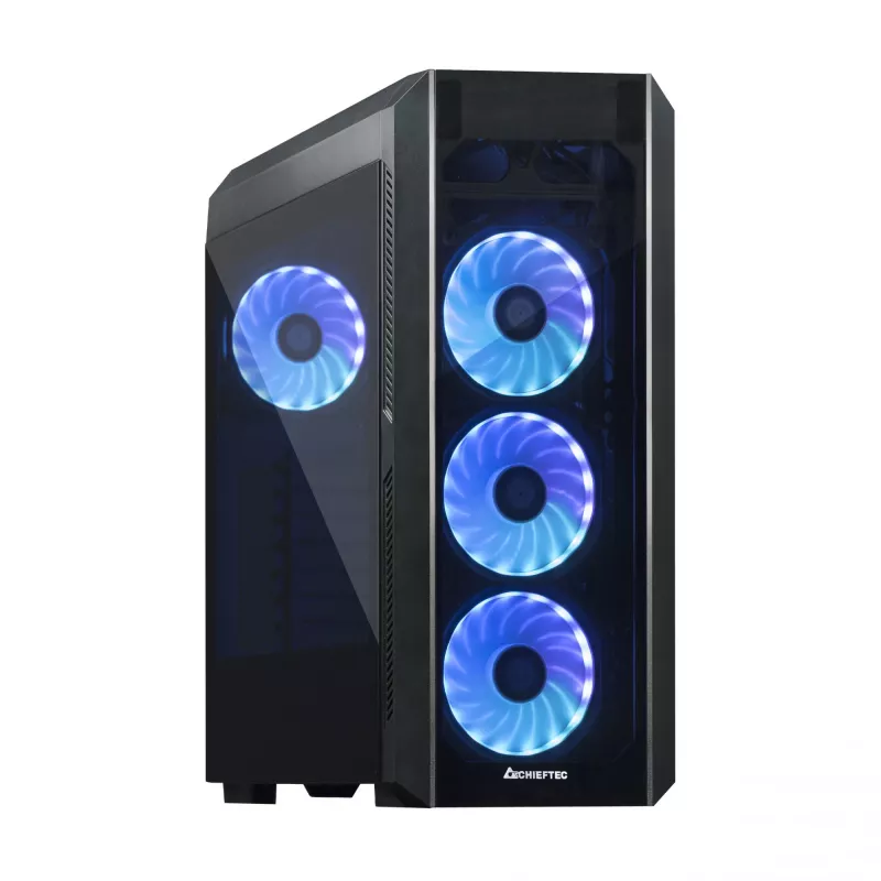 PC case CHIEFTEC Scorpion 3 GL-03B-OP — Tower ATX/Micro-ATX/Mini-ITX, tempered glass, 3×120 mm front fans