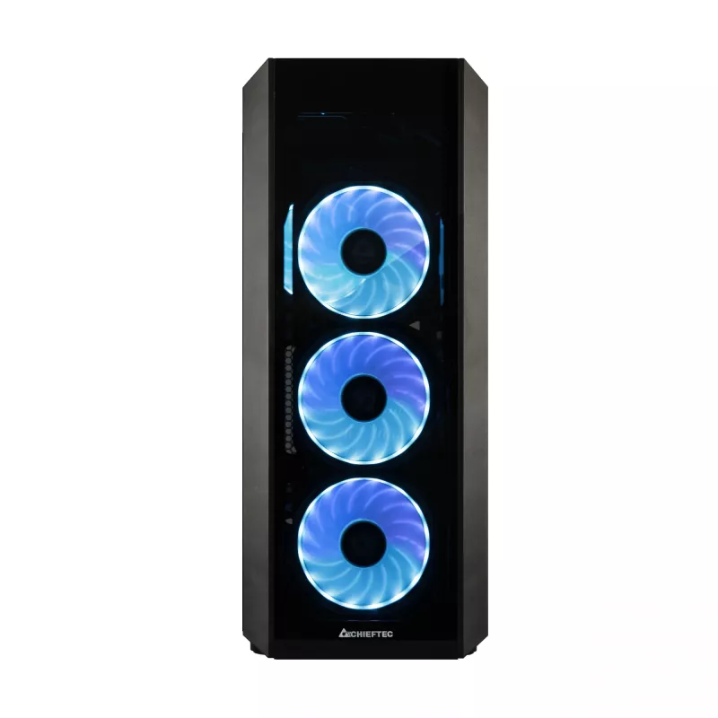 PC case CHIEFTEC Scorpion 3 GL-03B-OP — Tower ATX/Micro-ATX/Mini-ITX, tempered glass, 3×120 mm front fans