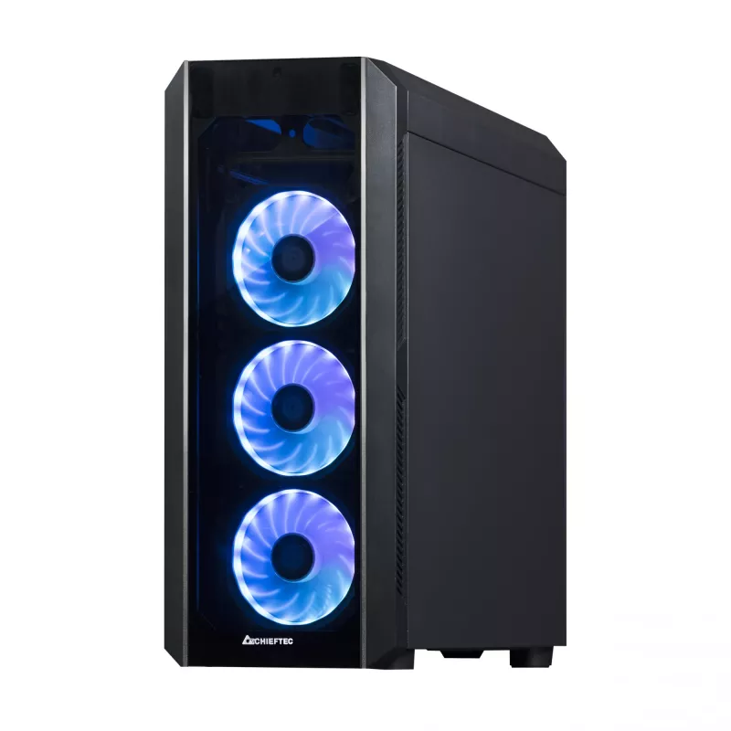 PC case CHIEFTEC Scorpion 3 GL-03B-OP — Tower ATX/Micro-ATX/Mini-ITX, tempered glass, 3×120 mm front fans