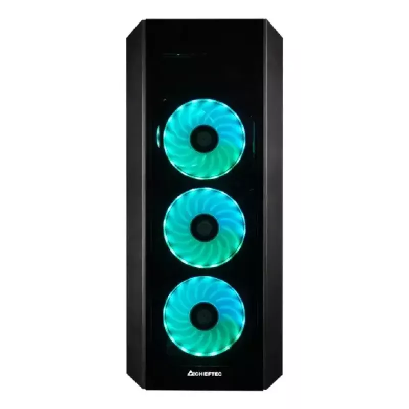 PC Midi Tower case CHIEFTEC SCORPION 3 GL-03B-UC-OP — black, tempered glass, ATX/Micro-ATX, 3x120mm front + 1x120mm rear fans