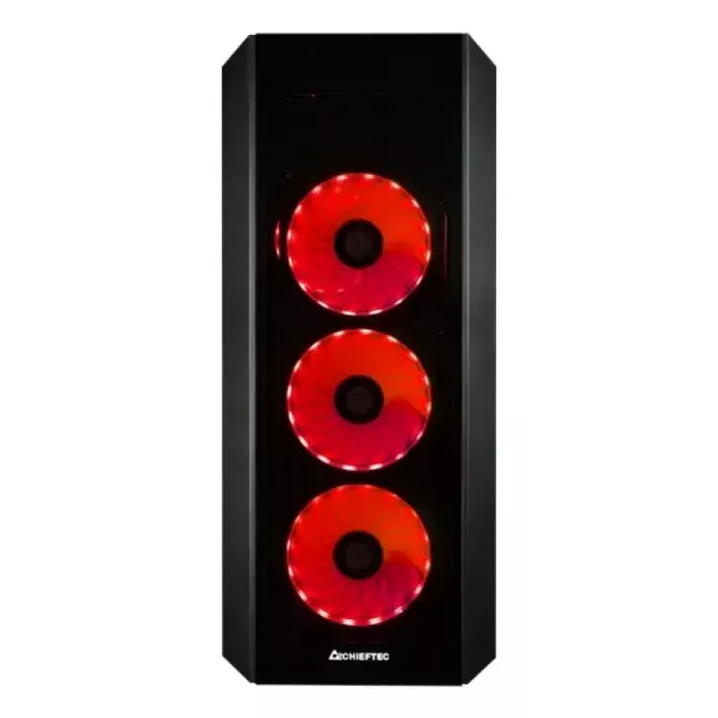 PC Midi Tower case CHIEFTEC SCORPION 3 GL-03B-UC-OP — black, tempered glass, ATX/Micro-ATX, 3x120mm front + 1x120mm rear fans