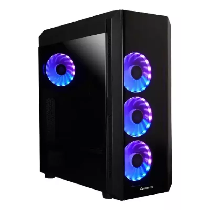 PC Midi Tower case CHIEFTEC SCORPION 3 GL-03B-UC-OP — black, tempered glass, ATX/Micro-ATX, 3x120mm front + 1x120mm rear fans
