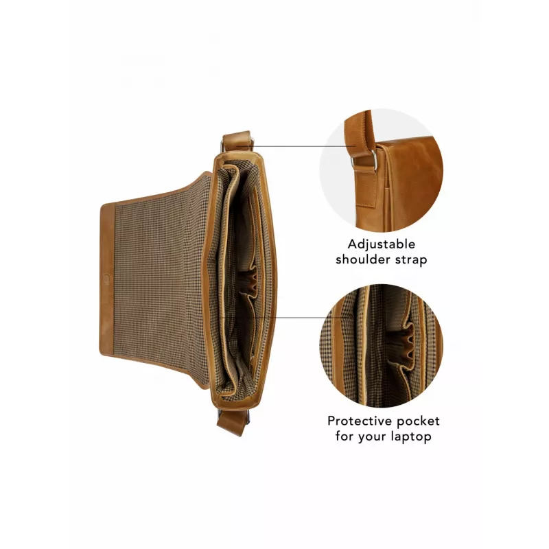 dbramante1928 Marselisborg - 14 inch - Golden tan N.E., Messenger case, 35.6 cm (14 inch), Shoulder strap, 1.24 kg