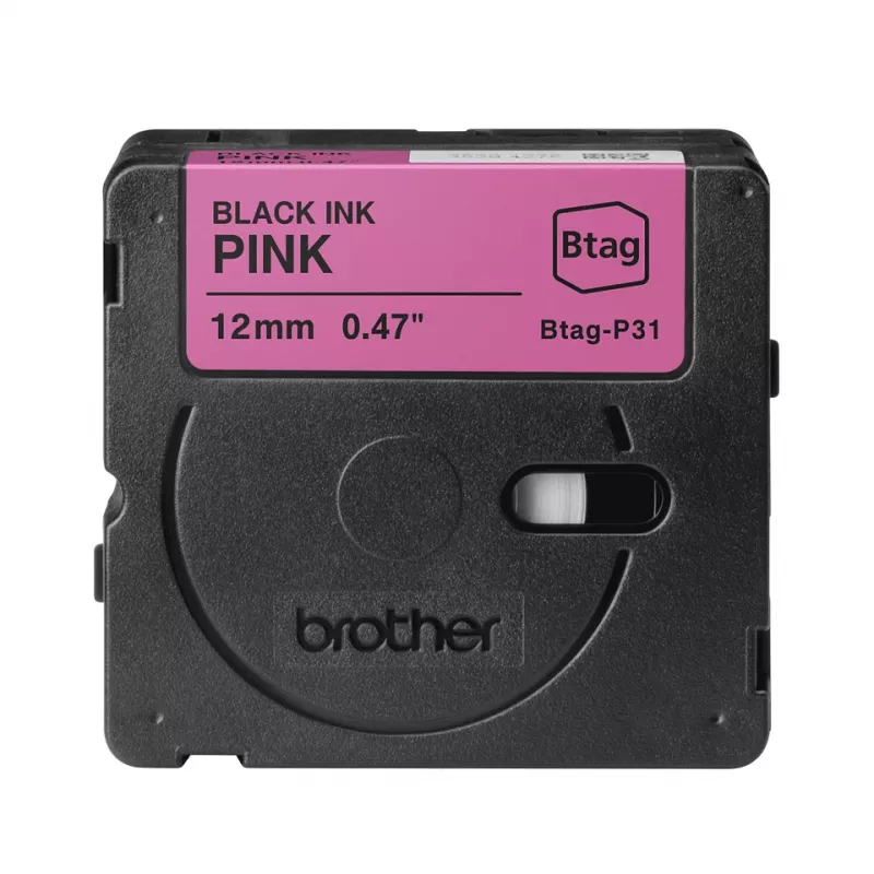 Label-making tape Brother BTAG-P31 Black on pink 1.2 cm 4 m
