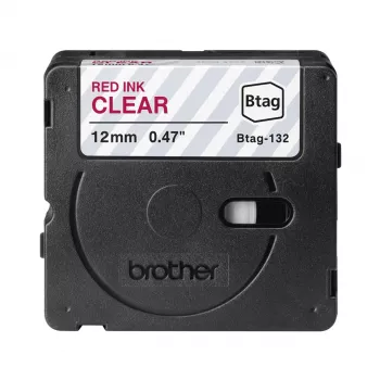 Label-making tape Brother BTAG-132 Red on transparent 1.2 cm 4 m