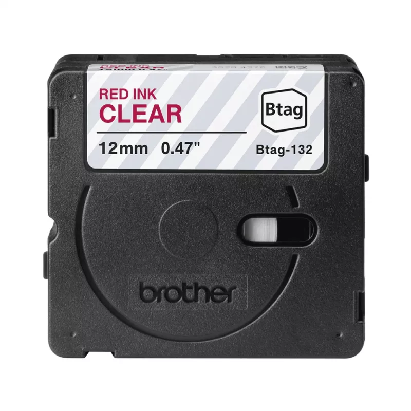 Label-making tape Brother BTAG-132 Red on transparent 1.2 cm 4 m