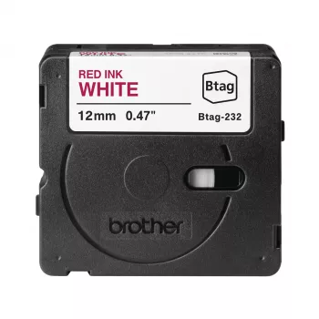 Label-making tape Brother BTAG-232 Red on white 1.2 cm 4 m