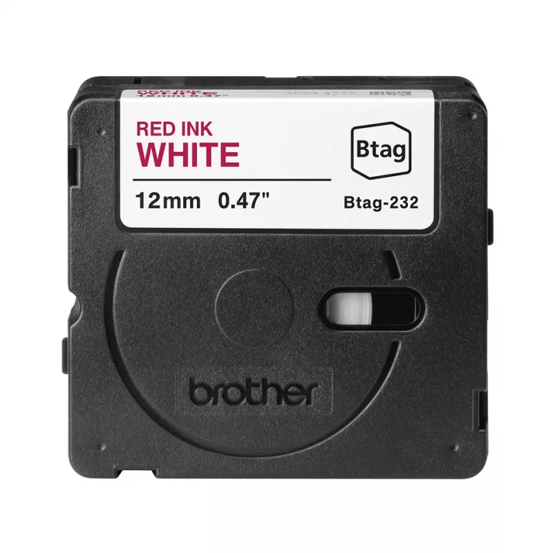 Label-making tape Brother BTAG-232 Red on white 1.2 cm 4 m