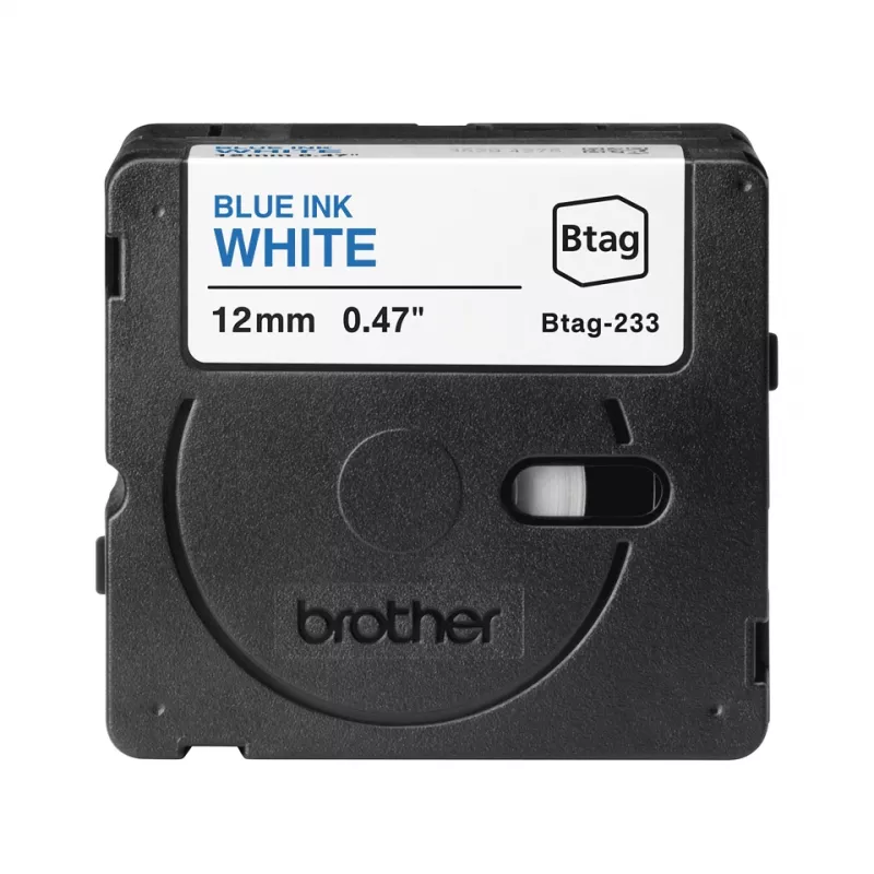 Brother BTAG-233 label-making tape Blue on white