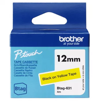 Label-making tape Brother BTAG-631 Black on yellow 1.2 cm 4 m