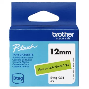 Brother BTAG-G31 label-making tape Black on green 1.2 cm 4 m