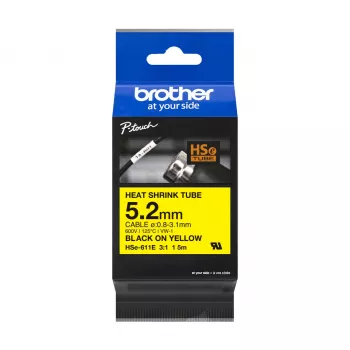 Printer Ribbon Brother HSE-211E Black 5.2mm x 1.5m