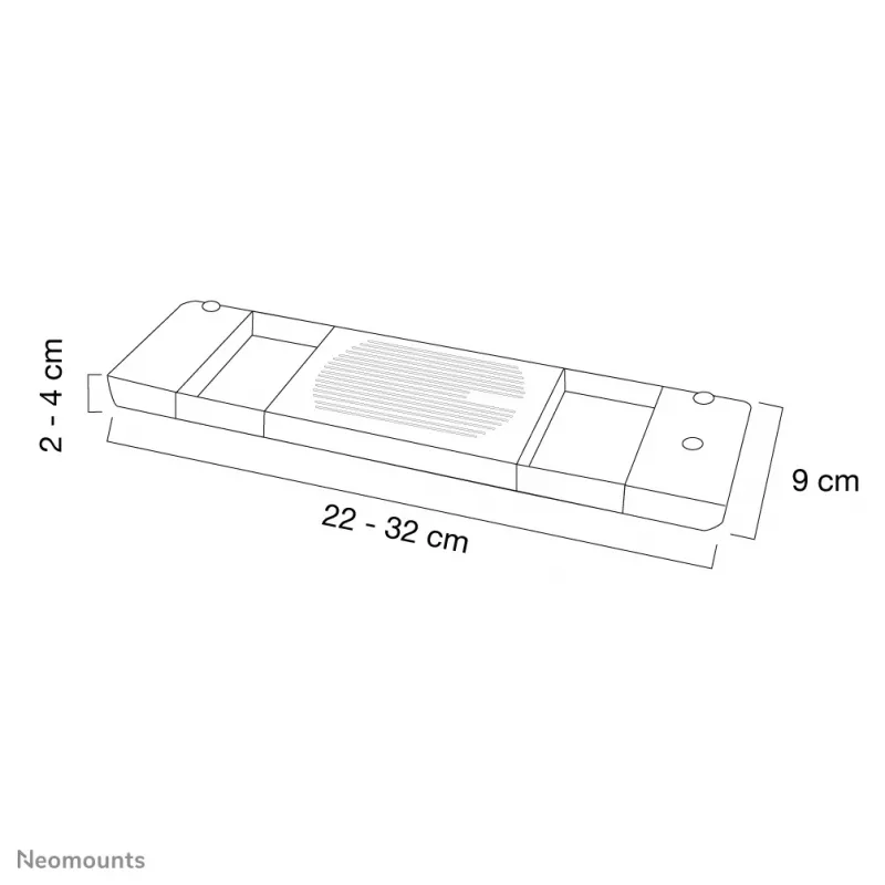 Neomounts NSLC200 Laptop cooler 10-22 inch - universal, Black, Plastic, 10 kg, 55.9 cm (22 inch), 25.4 cm (10 inch), 0 - 10°