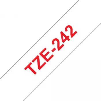 Laminated tape Brother TZe242 18mm Red on White
