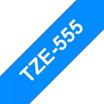 Laminated tape Brother TZe555 24mm White on Blue