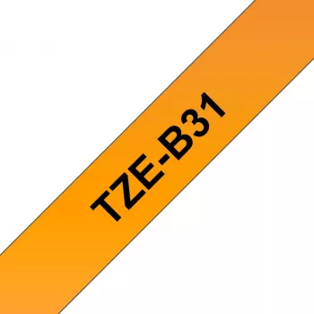Label tape Brother TZe TZEB31 12mm Black on fluorescent orange