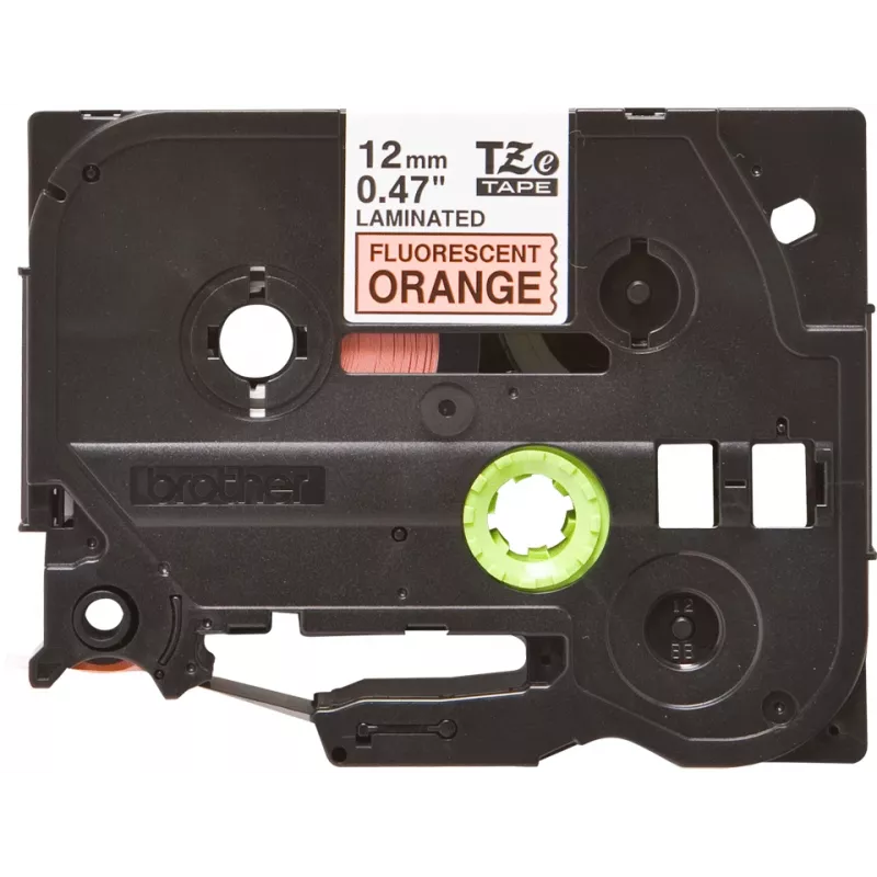 Label tape Brother TZe TZEB31 12mm Black on fluorescent orange