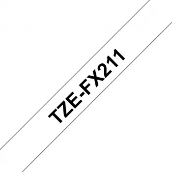 Laminated tape Brother TZEFX211 Black on White 6mm