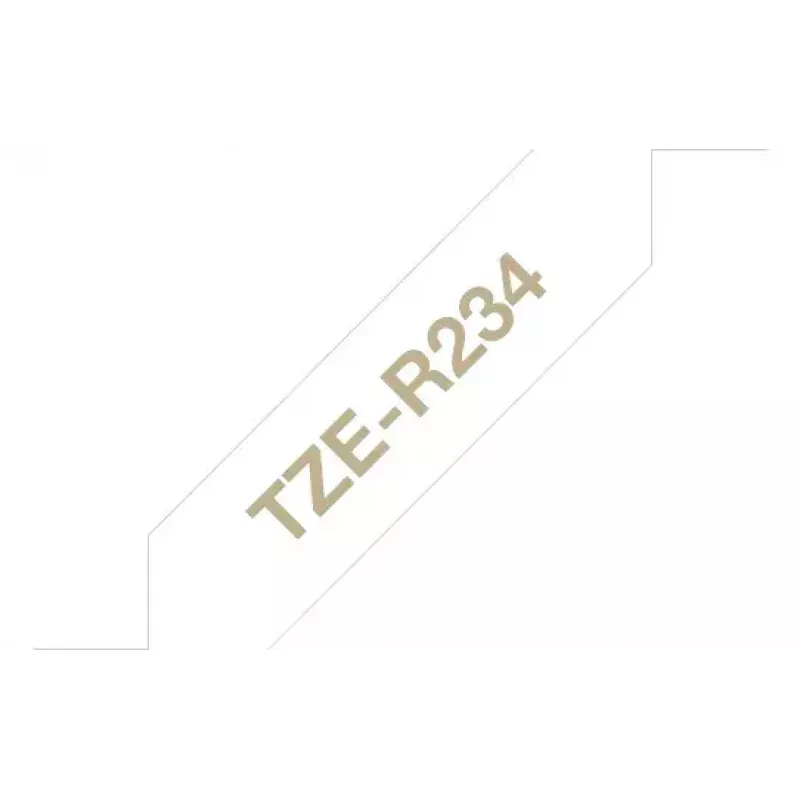Brother TZE-R234 label-making tape Gold on white