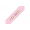 Brother TZE-RE34 label-making tape Gold on Pink