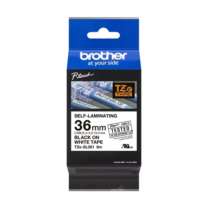 Brother TZE-SL261 label-making tape Black on white