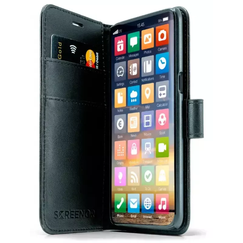Wallet case Screenor SMART Samsung Galaxy S25 Edge 17 cm Black