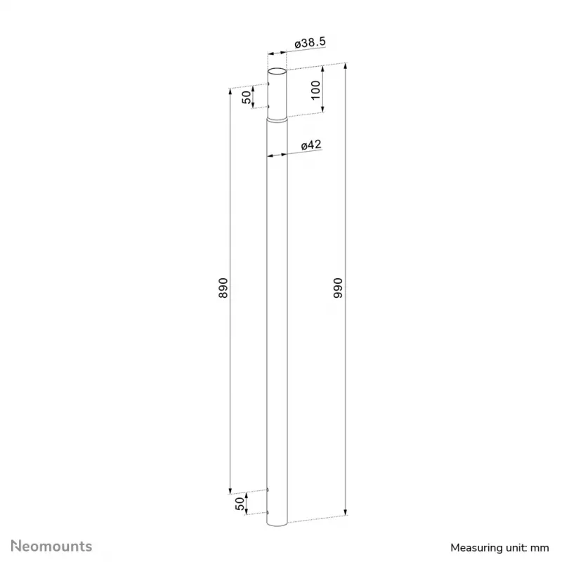 Neomounts ACL25-500BL Extension pole beamer ceiling mount - h 89 cm