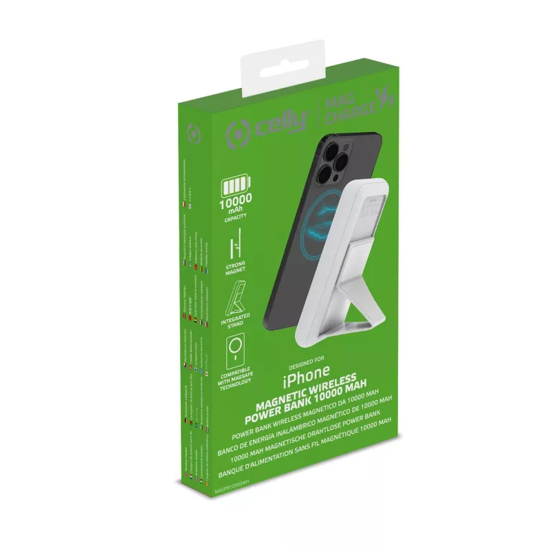 Celly MAGPB10000WH power bank 10000 mAh Wireless charging White