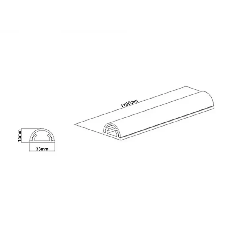 Multibrackets M Universal Cable Cover Aluminium 33mm-W 1100-L Metallic