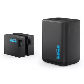 Dual Battery Charger GoPro HERO13 Black – charges 2 HERO13 batteries, compact black, LED status