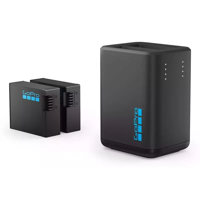 Dual Battery Charger GoPro HERO13 Black – charges 2 HERO13 batteries, compact black, LED status