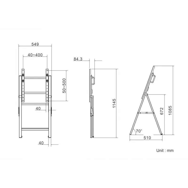 Multibrackets M Tilt and Roll Easel Black Maximum weight 50 kg