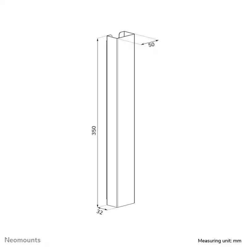 Cable cover Neomounts ADS06-123WH magnetic white for sit/stand desk frames multiple cables