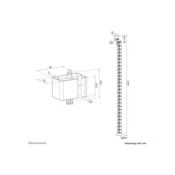 Cable spine clamp-on, Neomounts ADS06-131BL, universal cable management, black