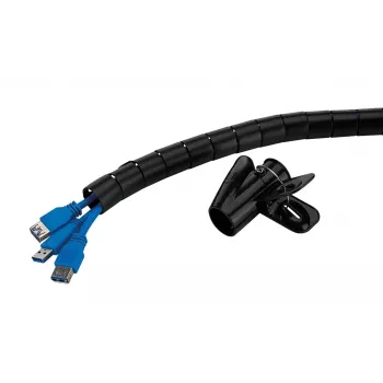 Cable wrap Neomounts ADS06-142BL – black, Ø25 mm cable organizer for cable management