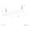 Cable tray Neomounts ADS07-121WH clamp-on design, universal mounting, white