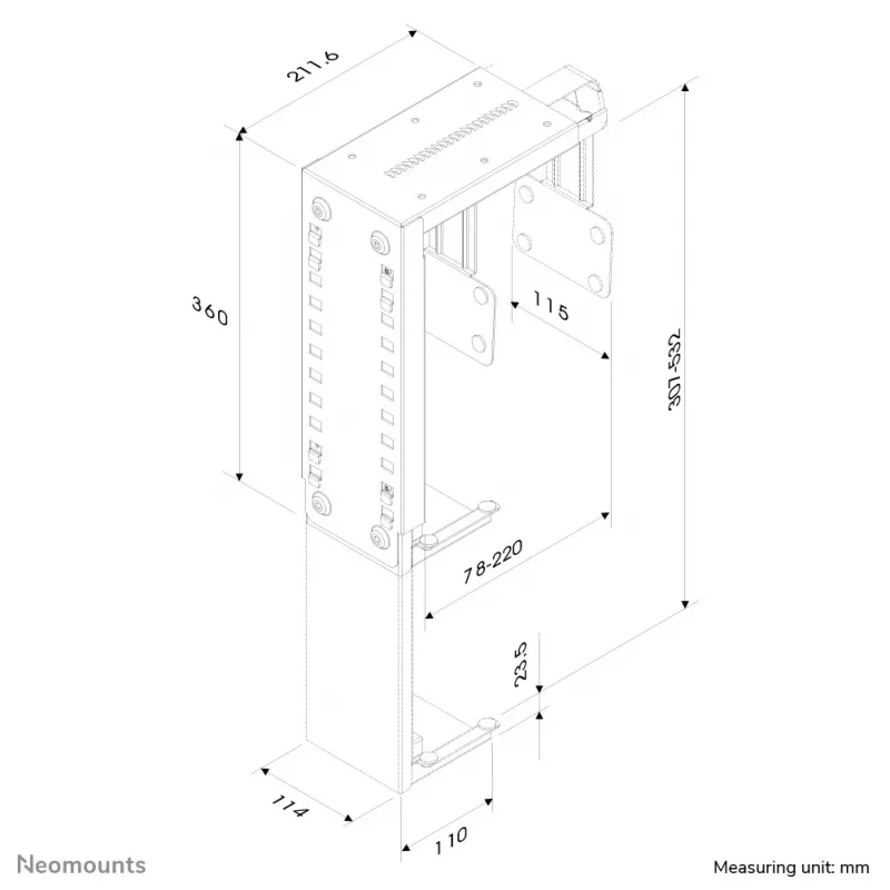 Neomounts CPU-D100SILVER CPU holder - max 30 kg - universal
