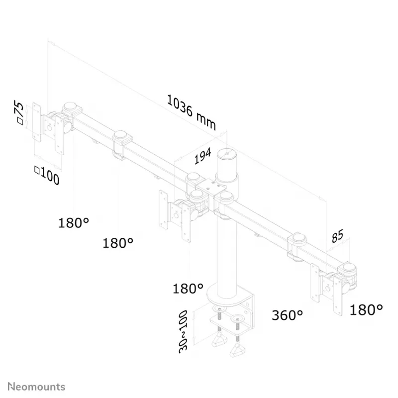 Neomounts FPMA-D960D3 Monitor arm 10-21 inch