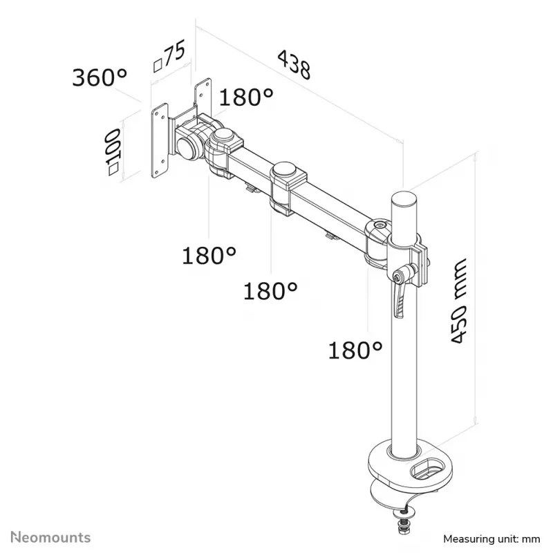 Neomounts FPMA-D960G Monitor arm 10-30 inch