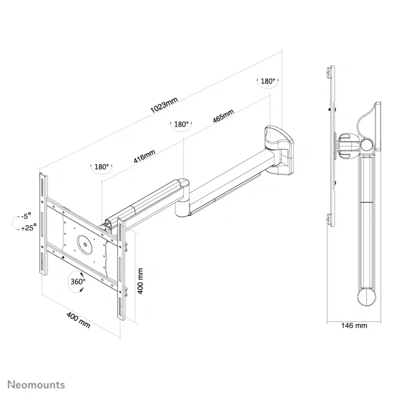 Wall Mount Neomounts FPMA-HAW050 Medical White